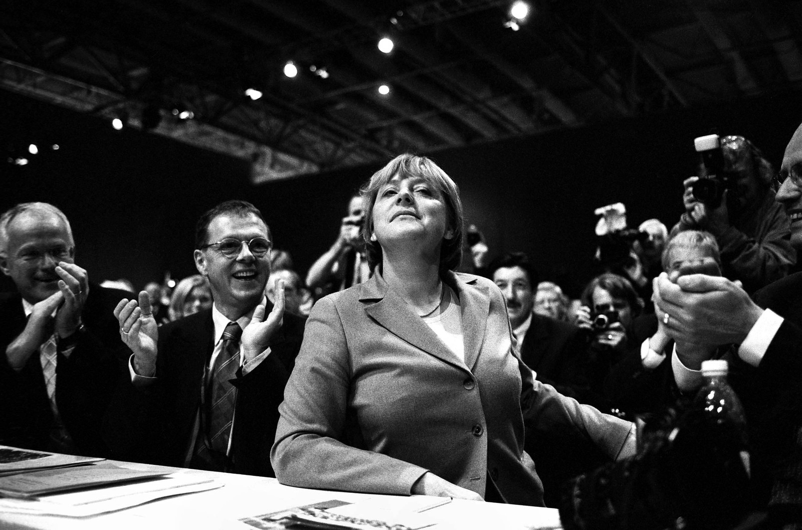 Angela Merkel under CDUs partikongress i Hannover i 2002. Kilde: Imago