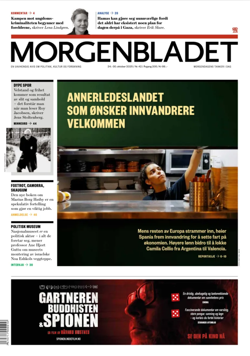 En av Morgenbladet-utgavene fra den undersøkte perioden. Høiby-boken er blant sakene på forsiden.