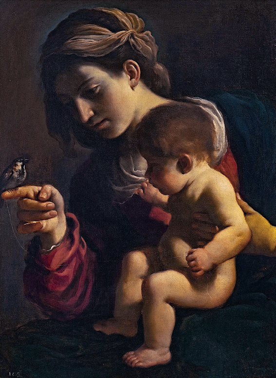 Madonna del Passero. Oljemaleri av Il Guercino (Giovanni 
Francesco Barbieri) 1615–1616. (Pinacoteca Nazionale di Bologna)
