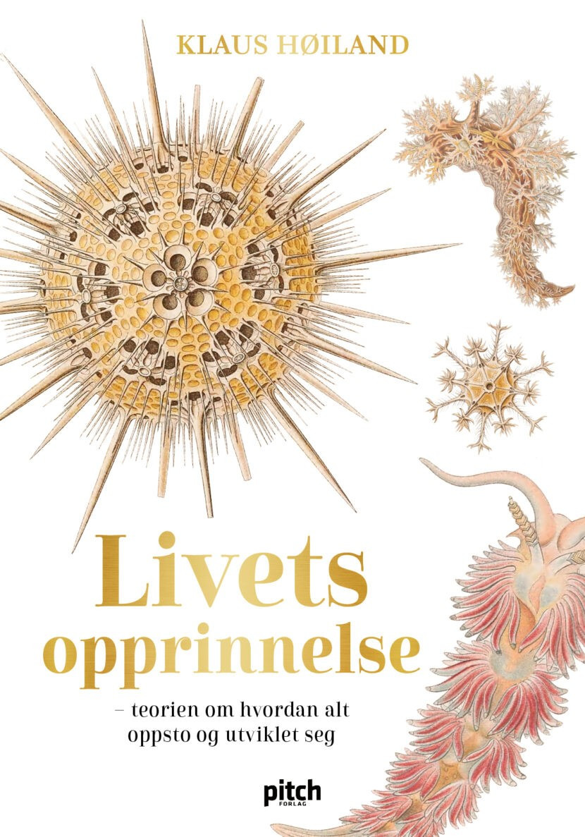 Omslag til Livets opprinnelse av Klaus Høiland.