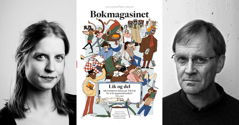 Bokmagasinets redaktør Astrid Hygen Meyer (Foto: Siv Dolmen), Bokmagasinet og Bokmagasinets hovedanmelder Tom Egil Hverven (Foto: Linda B. Engelberth).