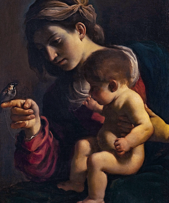 Madonna del Passero. Oljemaleri av Il Guercino (Giovanni 
Francesco Barbieri) 1615–1616. (Pinacoteca Nazionale di Bologna)
